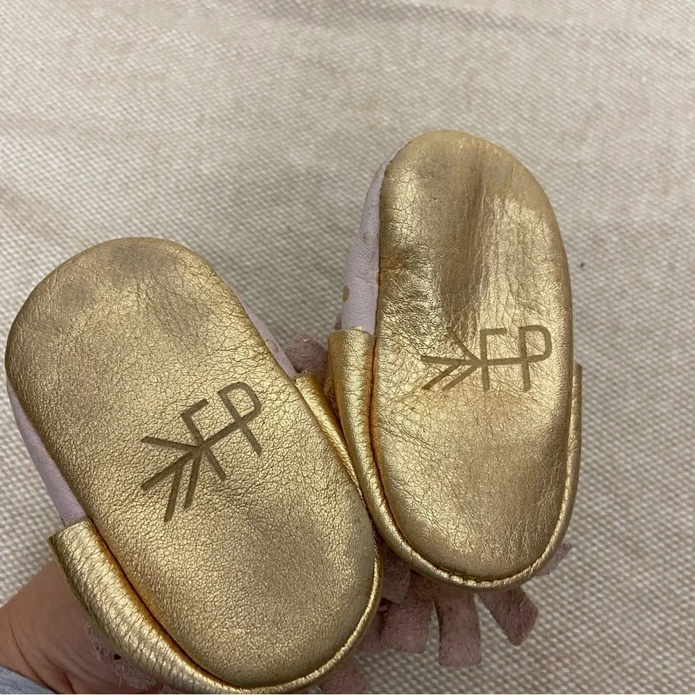 Freshly picked leather baby booties shoes
